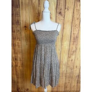 Abercrombie & Fitch Leopard Print Ruched Top Babydoll Dress Size M